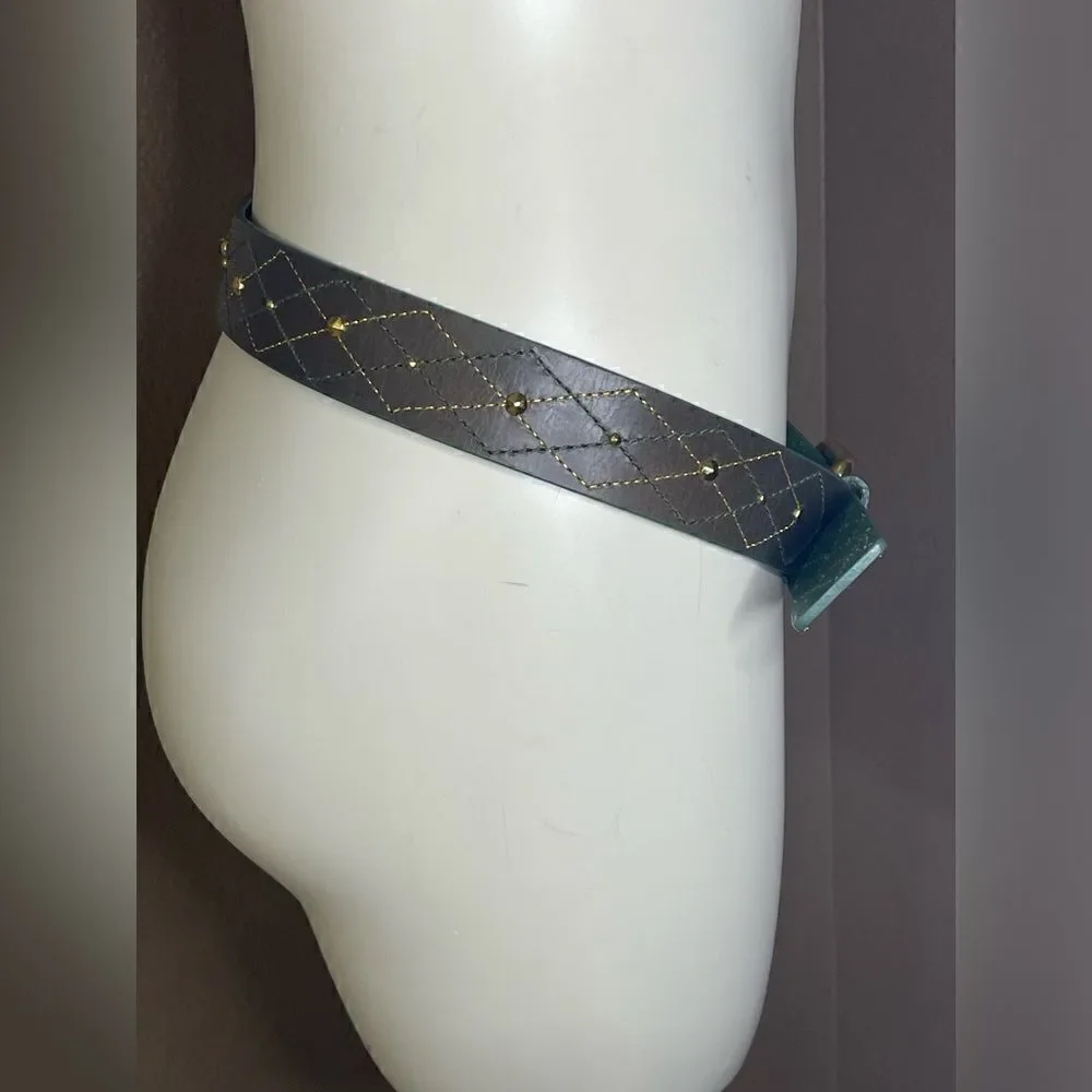 MICHAEL KORS leather with gold accents brown and green belt